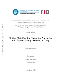 Motion Matching for Character Animation and Virtual Reality Avatars in
  Unity