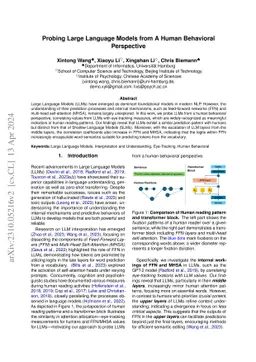 Probing Large Language Models from A Human Behavioral Perspective