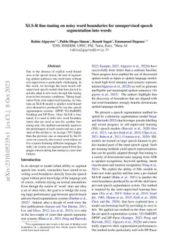 XLS-R fine-tuning on noisy word boundaries for unsupervised speech
  segmentation into words