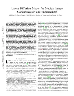 Latent Diffusion Model for Medical Image Standardization and Enhancement