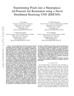 Transforming Pixels into a Masterpiece: AI-Powered Art Restoration using
  a Novel Distributed Denoising CNN (DDCNN)