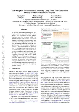 Task-Adaptive Tokenization: Enhancing Long-Form Text Generation Efficacy
  in Mental Health and Beyond