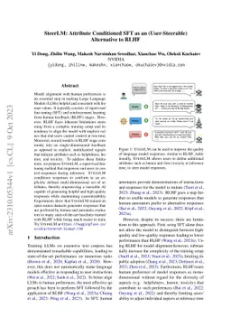 SteerLM: Attribute Conditioned SFT as an (User-Steerable) Alternative to
  RLHF