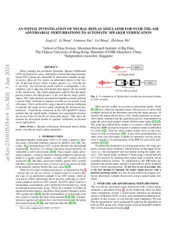 An Initial Investigation of Neural Replay Simulator for Over-the-Air
  Adversarial Perturbations to Automatic Speaker Verification