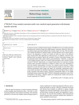 C^2M-DoT: Cross-modal consistent multi-view medical report generation
  with domain transfer network