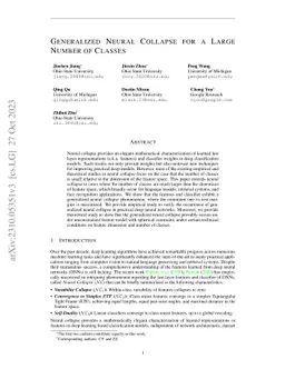 Generalized Neural Collapse for a Large Number of Classes