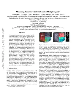 Measuring Acoustics with Collaborative Multiple Agents