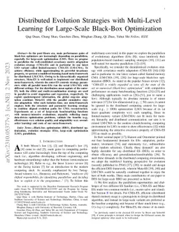 Distributed Evolution Strategies with Multi-Level Learning for
  Large-Scale Black-Box Optimization