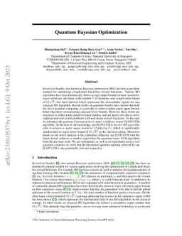 Quantum Bayesian Optimization