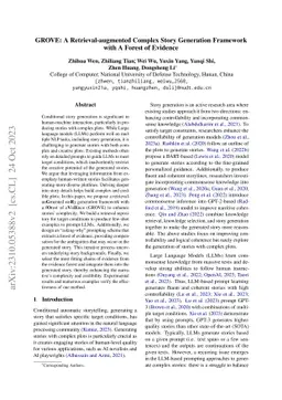 GROVE: A Retrieval-augmented Complex Story Generation Framework with A
  Forest of Evidence