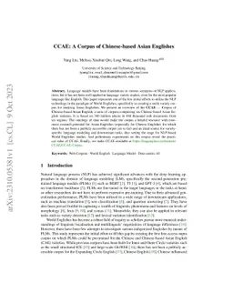 CCAE: A Corpus of Chinese-based Asian Englishes