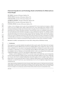 Characterizing Barriers and Technology Needs in the Kitchen for Blind
  and Low Vision People