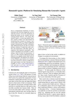 Humanoid Agents: Platform for Simulating Human-like Generative Agents