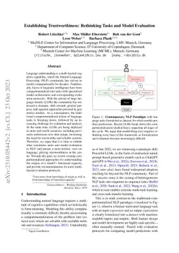Establishing Trustworthiness: Rethinking Tasks and Model Evaluation