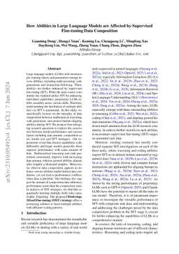 How Abilities in Large Language Models are Affected by Supervised
  Fine-tuning Data Composition