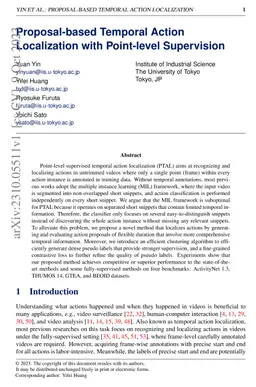Proposal-based Temporal Action Localization with Point-level Supervision