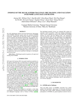 Findings of the 2023 ML-SUPERB Challenge: Pre-Training and Evaluation over More Languages and Beyond