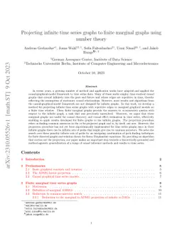 Projecting infinite time series graphs to finite marginal graphs using
  number theory