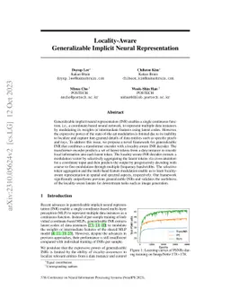 Locality-Aware Generalizable Implicit Neural Representation