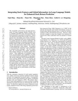 Integrating Stock Features and Global Information via Large Language
  Models for Enhanced Stock Return Prediction