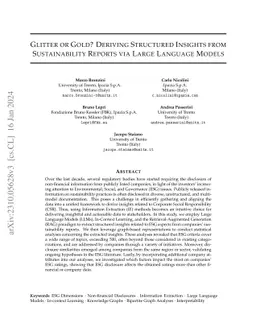 Glitter or Gold? Deriving Structured Insights from Sustainability
  Reports via Large Language Models