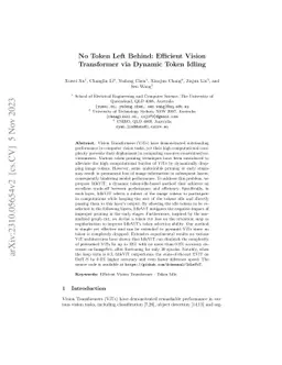 No Token Left Behind: Efficient Vision Transformer via Dynamic Token
  Idling