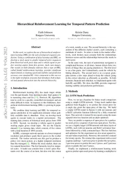 Hierarchical Reinforcement Learning for Temporal Pattern Prediction