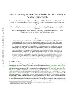 Imitator Learning: Achieve Out-of-the-Box Imitation Ability in Variable
  Environments