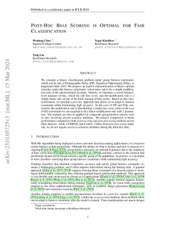 Post-hoc Bias Scoring Is Optimal For Fair Classification