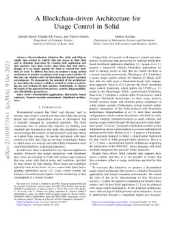 A Blockchain-driven Architecture for Usage Control in Solid