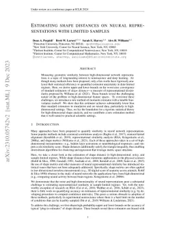 Estimating Shape Distances on Neural Representations with Limited
  Samples