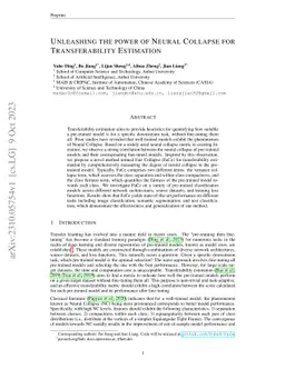 Unleashing the power of Neural Collapse for Transferability Estimation