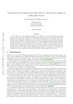 Examining the simulation-to-reality gap of a wheel loader digging in
  deformable terrain
