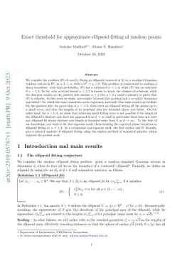 Exact threshold for approximate ellipsoid fitting of random points