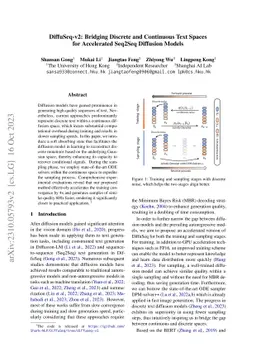 DiffuSeq-v2: Bridging Discrete and Continuous Text Spaces for
  Accelerated Seq2Seq Diffusion Models