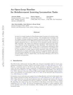 An Open-Loop Baseline for Reinforcement Learning Locomotion Tasks