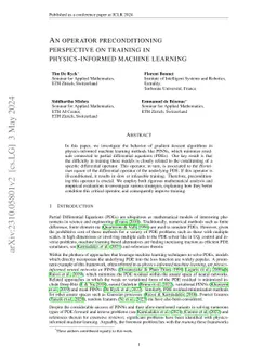 An operator preconditioning perspective on training in physics-informed
  machine learning