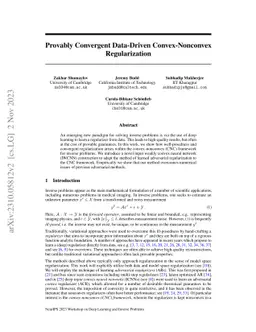 Provably Convergent Data-Driven Convex-Nonconvex Regularization