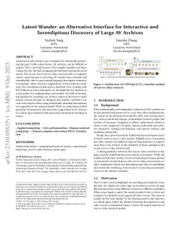 Latent Wander: an Alternative Interface for Interactive and
  Serendipitous Discovery of Large AV Archives