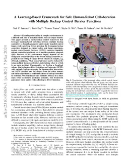 A Learning-Based Framework for Safe Human-Robot Collaboration with
  Multiple Backup Control Barrier Functions