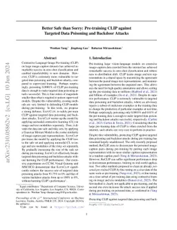 Better Safe than Sorry: Pre-training CLIP against Targeted Data
  Poisoning and Backdoor Attacks