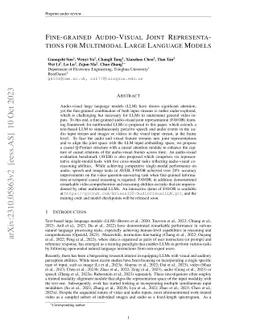 Fine-grained Audio-Visual Joint Representations for Multimodal Large
  Language Models