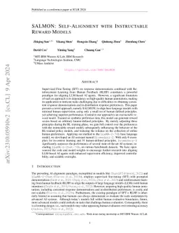 SALMON: Self-Alignment with Instructable Reward Models