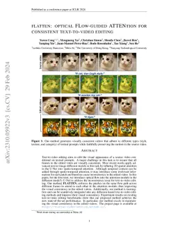 FLATTEN: optical FLow-guided ATTENtion for consistent text-to-video
  editing