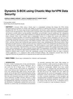 Dynamic S-BOX using Chaotic Map for VPN Data Security