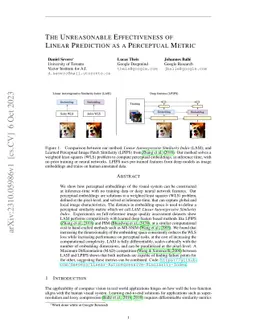 The Unreasonable Effectiveness of Linear Prediction as a Perceptual
  Metric