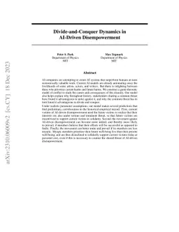 Divide-and-Conquer Dynamics in AI-Driven Disempowerment