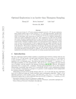 Optimal Exploration is no harder than Thompson Sampling