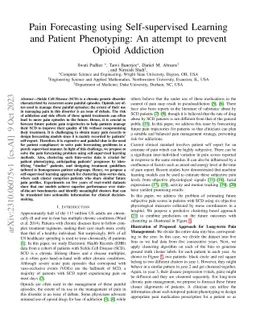 Pain Forecasting using Self-supervised Learning and Patient Phenotyping:
  An attempt to prevent Opioid Addiction
