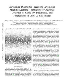 Advancing Diagnostic Precision: Leveraging Machine Learning Techniques
  for Accurate Detection of Covid-19, Pneumonia, and Tuberculosis in Chest
  X-Ray Images